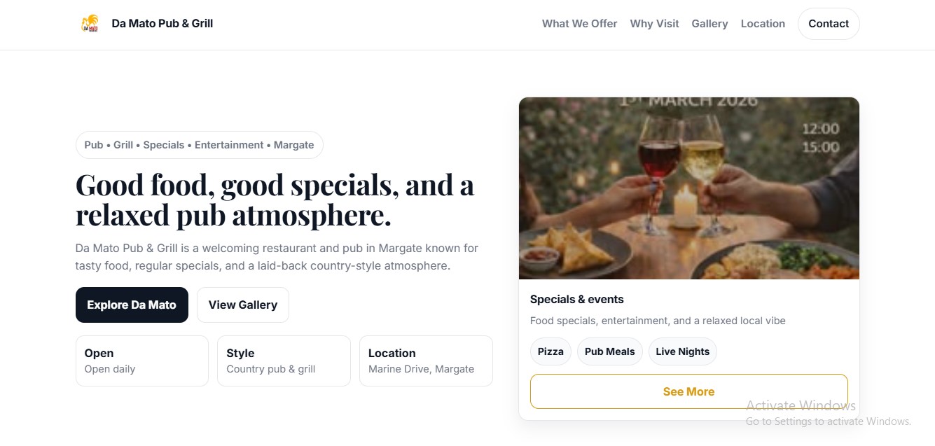 Da Mato Pub and Grill demo preview